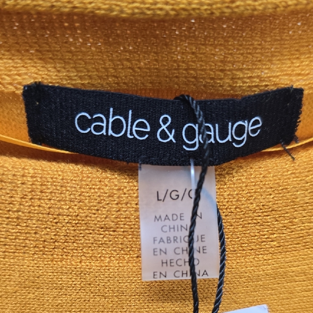 Cable & Guage Mustard Button-Accent Sweater - Size L - Picture 4 of 8